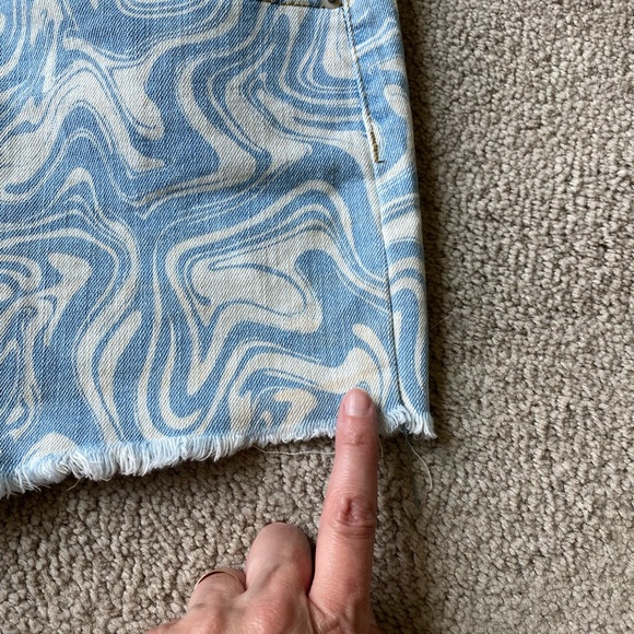 Rue 21 Blue Marble Swirl Cut-offs Shorts - Picture 5 of 6